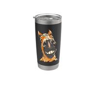 CABALLO DIVERTIDO Caballos Tontos Primer Plano Sonrisa Dientes Meme Vaso térmico de acero inoxidable de doble pared