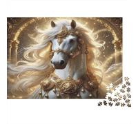 Caballo Dorado Puzzle 1000 Piezas Papel Reciclado para Adultos Puzzle para Adultos Juego difícil y desafiante Juego Familiar Divertido Excelente Idea de Regalo para relajación 38x26cm/1000pcs