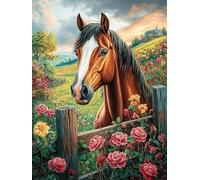 Caballo en el jardín Puzzle 500 Piezas Cartón Blanco Premium para Expertos Cuentos de Hadas de Animales y Plantas Vacaciones Fines Semana Reducir Estrés Hobby Y Ocio Garantía Satisfacción 500 PCS