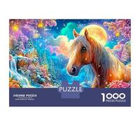 Caballo en una mágica Noche de Invierno Puzzle De 1000 Piezas Caballo Fino Educativo Y Desafiante para Niños Y Adultos 70x50cm/1000pcs