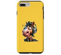 Caballo escucha música auriculares auriculares divertidos caballos regalos Carcasa para iPhone 7 Plus/8 Plus