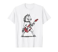 Caballo Estilo Rock Divertido Caballo Tocando Guitarra balancín Camiseta