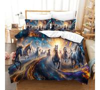 Caballo galopante Funda para Edredón Impreso En 3D con Cremallera vórtice Espiral Ropa De Cama De Microfibra Suave Decoración Moderna para Adultos Y Niños Super King(260x220cm)