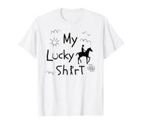 Caballo Herradura Ecuestre equitación Funny Caballo Camiseta gráfica económica, Hombre, Blanco, L