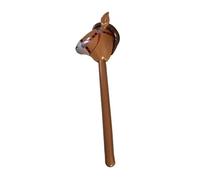 Caballo Inflable Juguete Cabeza de Caballo Globo Decorativo Bastón PVC Ligero Portátil Fácil de Inflar Regalo para Niños Adecuado para Cumpleaños, MarrÓn