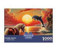Caballo Juego de Rompecabezas 1000 Piezas Corcel Colorido y Detallado Escena Un Gran Relleno Festivo para 10 Años y Más Juego de Rompecabezas para Toda la Familia para Mujeres, 38x26cm/s