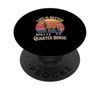 Caballo La Vida es Mejor con un Cuarto de Caballo PopSockets PopGrip Adhesivo