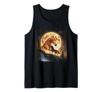 Caballo majestuoso bajo una Escena de Luna Llena y Cascada Camiseta sin Mangas