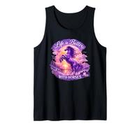 Caballo Majestuoso Lila Salvaje Caballos Púrpura Atardecer Camiseta sin Mangas