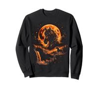 Caballo Majestuoso Silueta Luna Semental Salvaje Sudadera
