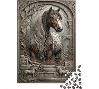 Caballo manchadoRompecabezas Clásico De 1000 Piezas Cartón Reciclado Relief de Piedra Vintage Coordinación Ojo-Mano, Tiempo Libre, Regalo De Cumpleaños para Adolescentes 12+ 38x26cm/1000pcs