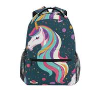Caballo Mares Cosmos Verde Azulado Púrpura Mochila Del Ordenador Unisex Mochila Informal Ligera Mochilas Para Trabajo Viaje Hombre 29X40Cm