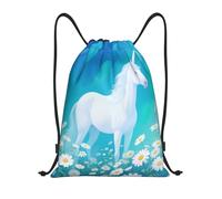 Caballo Mares Margarita Azul Bolsa De Cuerdas Ligera Bolsa De Cuerda Deportiva Saco Lazo para Al Aire Libre Adolescentes Escuela 36X42Cm