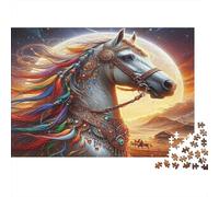 Caballo mítico Puzzle 1000 Piezas Papel Reciclado para Adultos Puzzle para Adultos Juego Familiar Divertido y desafiante Juego Educativo para descompresión 38x26cm/1000pcs