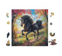 Caballo Negro Galaxy Puzzle 100 Piezas Cartón Blanco Premium para Coleccionistas Desarrollo Cognitivo Ocio Tranquilo Casa Compatible Marco Estándar 28x28cm