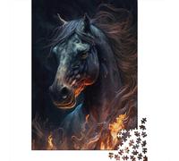 Caballo Negro Puzzle de 1000 Piezas de Papel para Adultos Arte de Noche Relajación Decoración Hogar Juego Familiar Regalo 70x50cm/1000pcs