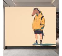 Caballo Papel Pintado 250 x 175 CM, 3D Dibujos Animados Dormitorio Mate Fotomurales Pared, Impermeable Murales Papel Tapiz, No Tejido Sala de Estar Papel Tapiz Grande