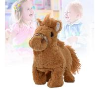 Caballo para montar electrónica con movimiento animado, cola de balanceo, sonidos simulados de compañero interactivo como regalo para niños pequeños (C, 20 x 10 x 17 cm)