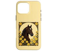 Caballo pegajoso del pantano rodeado de Flores de jazmín Amarillo Carcasa para iPhone 16 Pro MAX