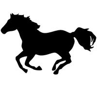 Caballo Pegatinas 'warina', negro 070, 10 x 6,4cm