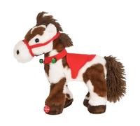 Caballo Peluche Eléctrico con Lunares, 33×10×21cm Juguete Navideño Animado Lunares, Bonito Caballo Interactivo Que Camina Y Canta, Niños Y Aficionados Equitación