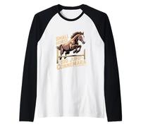 Caballo Pequeño Gran Salto Caballo Ecuestre Connemara Camiseta Manga Raglan