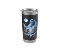 Caballo pura sangre retro Luna 90s Bootleg Meme Granja Caballos Vaso térmico de acero inoxidable de doble pared