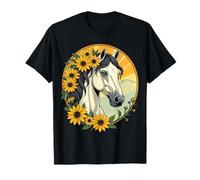 Caballo Pura Sangre y Flores de Susan de Ojos Negros Camiseta