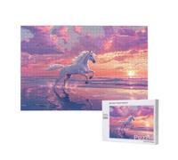 Caballo Puzzle 2000 Piezas Adultos, 99x70cm Gran Formato Puzzle Playa Patrón Diseño, Jigsaw Adultos DIY Artesanía con Embalaje de Caja de Regalo, Home Room Wall Decor, Regalo Mujer Hombre, Model1396