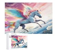 Caballo Puzzles Adultos 1000 Piezas de Madera Juguete De Puzzle Desafío Del Cerebro Para Niños, Inteligencia (75×50cm)