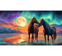 Caballo Puzzles Imposible,desafío para Adultos Entretenimiento Creativo 1000 Piezas Obra de Arte de Juego de para Adultos y niños 38x52cm/1000pcs