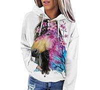 Caballo Retrato Impresión 3D Mujer Sudadera con Capucha Caballo Tema Manga Larga con Bolsillo Casual Sudaderas con Capucha Pullover Tops