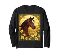 Caballo rodeado de Flores Amarillas de jazm Manga Larga
