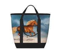 Caballo rojo corriendo,Bolsas de almuerzo de gran capacidad, bolsa de mano térmica para mujeres, hombres, trabajo, picnic, viajes.