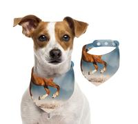 Caballo Rojo Corriendo,Pañuelos de algodón para Perros, Bufandas Ajustables para Mascotas,M