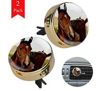 Caballo Romántico Marrón Difusor para aromaterapia Difusor de coche Oro metal Aceite esencial Clip de ventilación de coche Ambientador Caja purificadora para esposo Padre esposa 34mm
