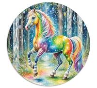 Caballo Rompecabezas De Redondo 1000 Piezas Adultos para Niños Good Friend Partner The Caballo Circular Puzzle Niños Imposible Infantil 3D Cartón Familia Juego 1000pcs (67.5x67.5cm)