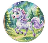 Caballo Rompecabezas De Redondo 1000 Piezas Adultos para Niños Good Friend Partner The Caballo Circular Puzzle Niños Portátil Tapete Juguete EduGatoivo para Decoración del Hogar (67.5x67.5cm)