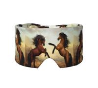 Caballo saltando impreso,Máscara para ojos con bloqueo de luz y protección ocular completa para dormir, orejeras y ojos.
