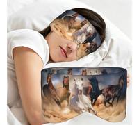 Caballo salvaje corriendo contra la tormenta de arena, Antifaz para dormir, ideal para el hogar, viajes y trabajo por turnos. Cubre completamente los ojos y bloquea la luz.