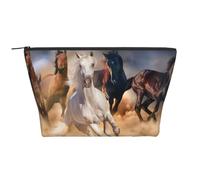 Caballo Salvaje Corriendo contra la tormenta de Arena, Bolsa de artículos de tocador Bolsa de Maquillaje Bolsa de cosméticos Bolsa de artículos de tocador de Viaje portátil
