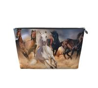 Caballo Salvaje Corriendo contra la tormenta de Arena, Bolsa de artículos de tocador Bolsa de Maquillaje Bolsa de cosméticos Bolsa de artículos de tocador de Viaje portátil