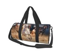 Caballo Salvaje Corriendo contra la tormenta de Arena, Bolsa de Viaje de Gran Capacidad, Bolso Redondo, Bolsa de Viaje Deportiva, Bolsa de Mano, Bolsa de Fitness