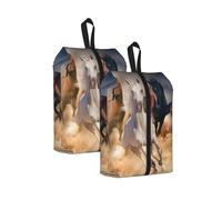 Caballo Salvaje Corriendo contra la tormenta de Arena， Bolsas de Viaje para Zapatos (Paquete de 2), Bolsas Impermeables para Guardar Zapatos, Organizador de Zapatos para Viajes y hogar.