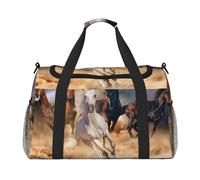 Caballo Salvaje Corriendo contra la tormenta de Arena,Bolsas Deportivas, Bolsos de Viaje Deportivos Cruzados de Mano, Bolsas de Viaje de Gran Capacidad para Mujeres y Hombres.