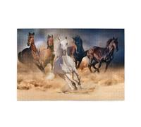 Caballo Salvaje Corriendo contra la tormenta de Arena, Rompecabezas de 1000 Piezas, Rompecabezas de Madera para Toda la Familia, decoración de Pared para Adultos y Adolescentes.