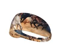 Caballo Salvaje Corriendo contra una tormenta de Arena,Banda Deportiva para el Sudor Unisex, Multiusos, elástica para el Pelo