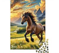 Caballo Salvaje Corriendo Puzzle de 1000 Piezas Juego de Puzzle 1000 Piezas Papel para Adultos Paisaje Natural Relajación Decoración Regalo 70x50cm/1000pcs