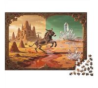 Caballo Salvaje del Desierto Puzzle de 1000 Piezas Papel para Adultos Paisaje de Cristales Mágicos Relajación Familia Regalo Decoración 52x38cm/1000pcs