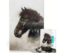 Caballo Salvaje en la Naturaleza,Rompecabezas de 1000 Piezas para Adultos Juego Que estimula la Mente Superficie Lisa y sin Rebabas Un pasatiempo Fascinante para los Momentos de Ocio (50x75cm)